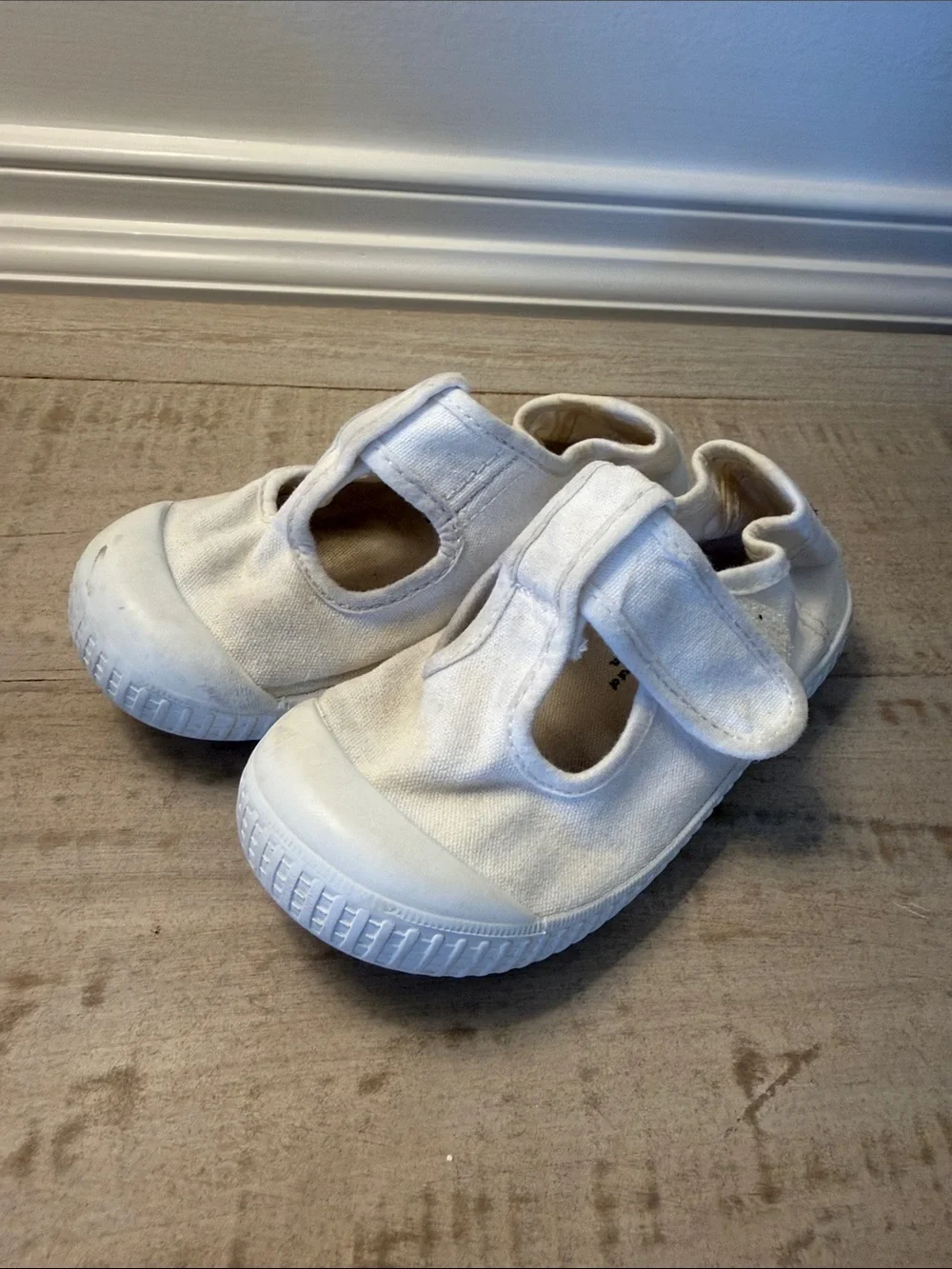 Toddler Cream Canvas Mary Jane with Hook-and-Loop Strap